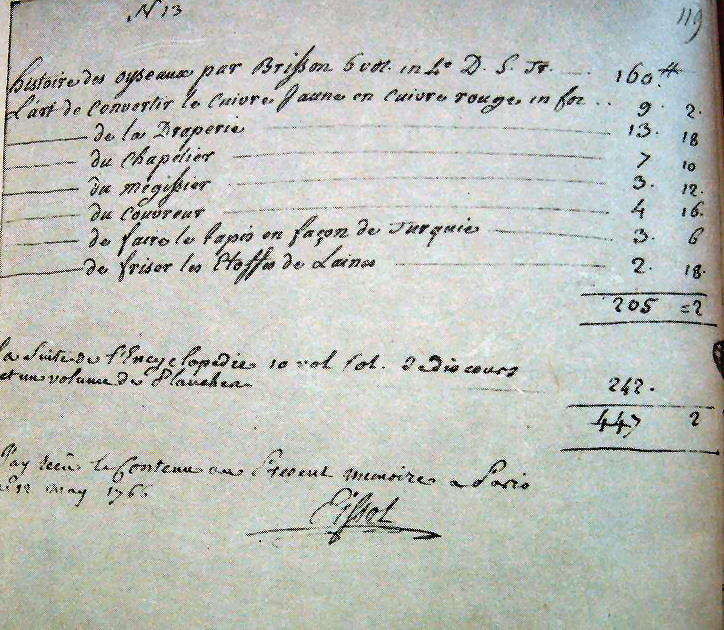 Spis ksiek przesanych z Parya dla Stanisawa Augusta w maju 1766 r.
